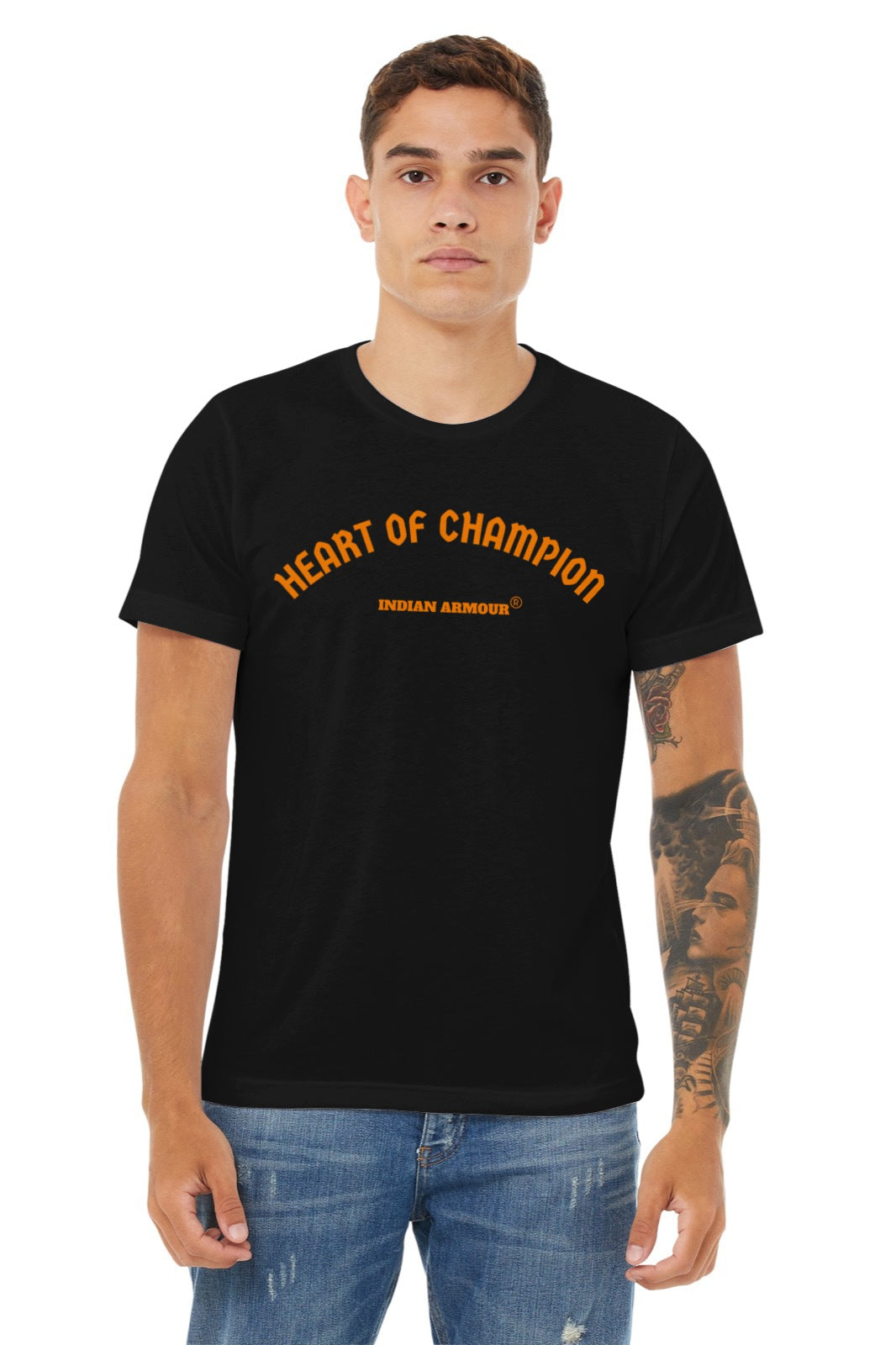 Indian Armour  heart of champion slogan regular fit t-shirt