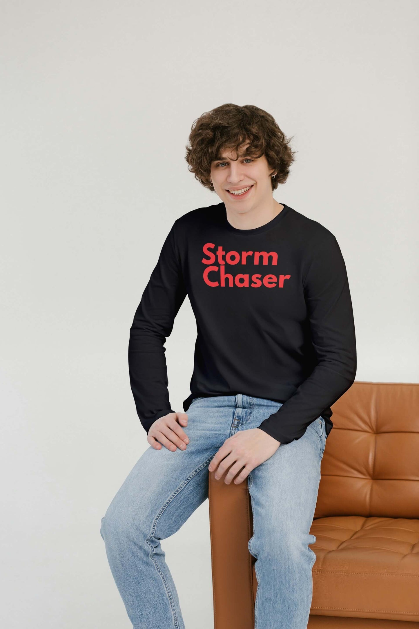 Storm Chaser Black Regular Fit logo T-shirt