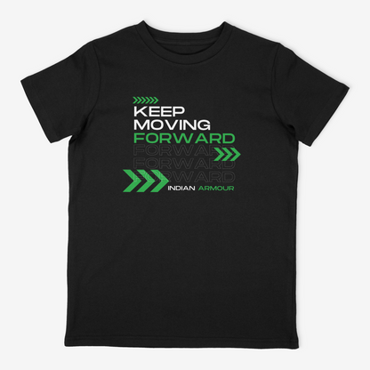 Indian Armour Keep Moving Black Regular fit T-shirt.