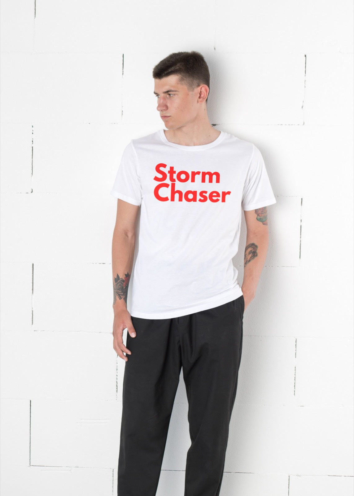 Storm Chaser red/white graphic regular fit t-shirt
