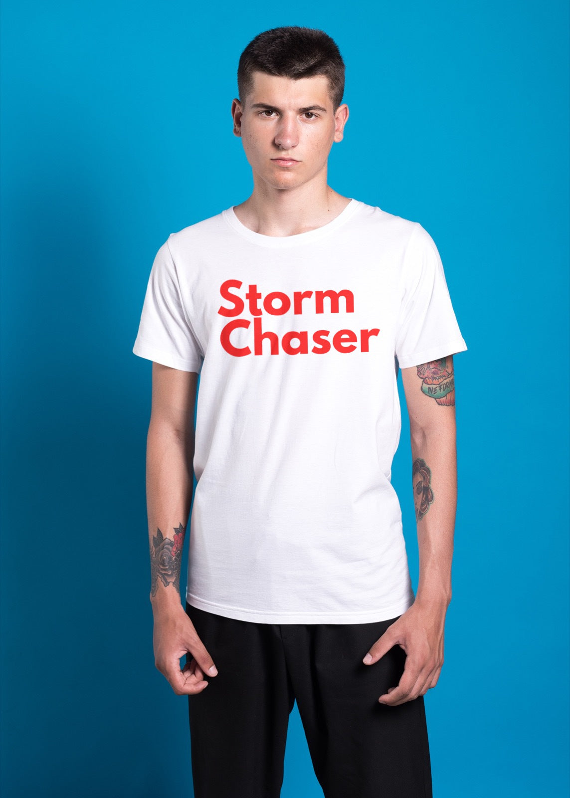 Storm Chaser red/white graphic regular fit t-shirt
