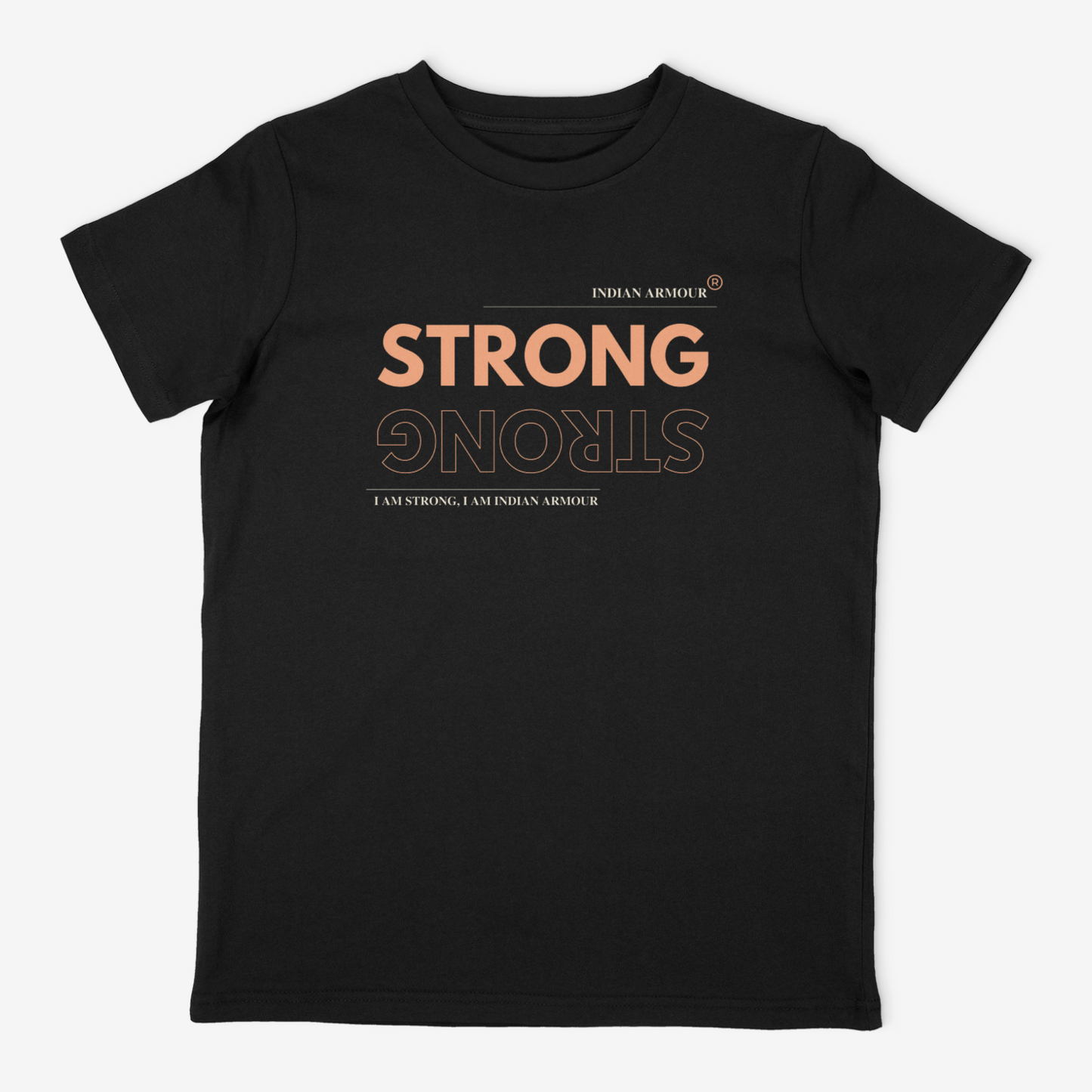 Indian Armour strong text design training t-shirt