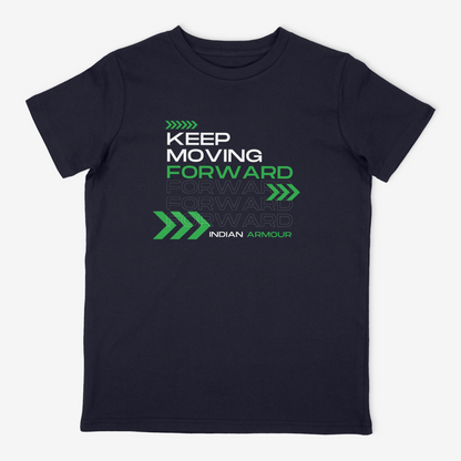 Indian Armour Keep Moving Dark Navy Regular fit T-shirt.